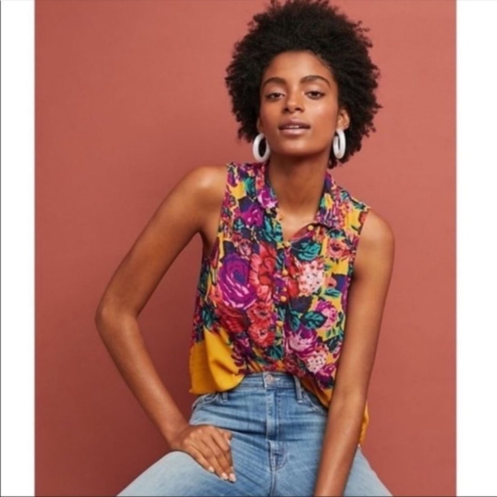Anthropologie Meadow Rue Cecilia Floral Blouse